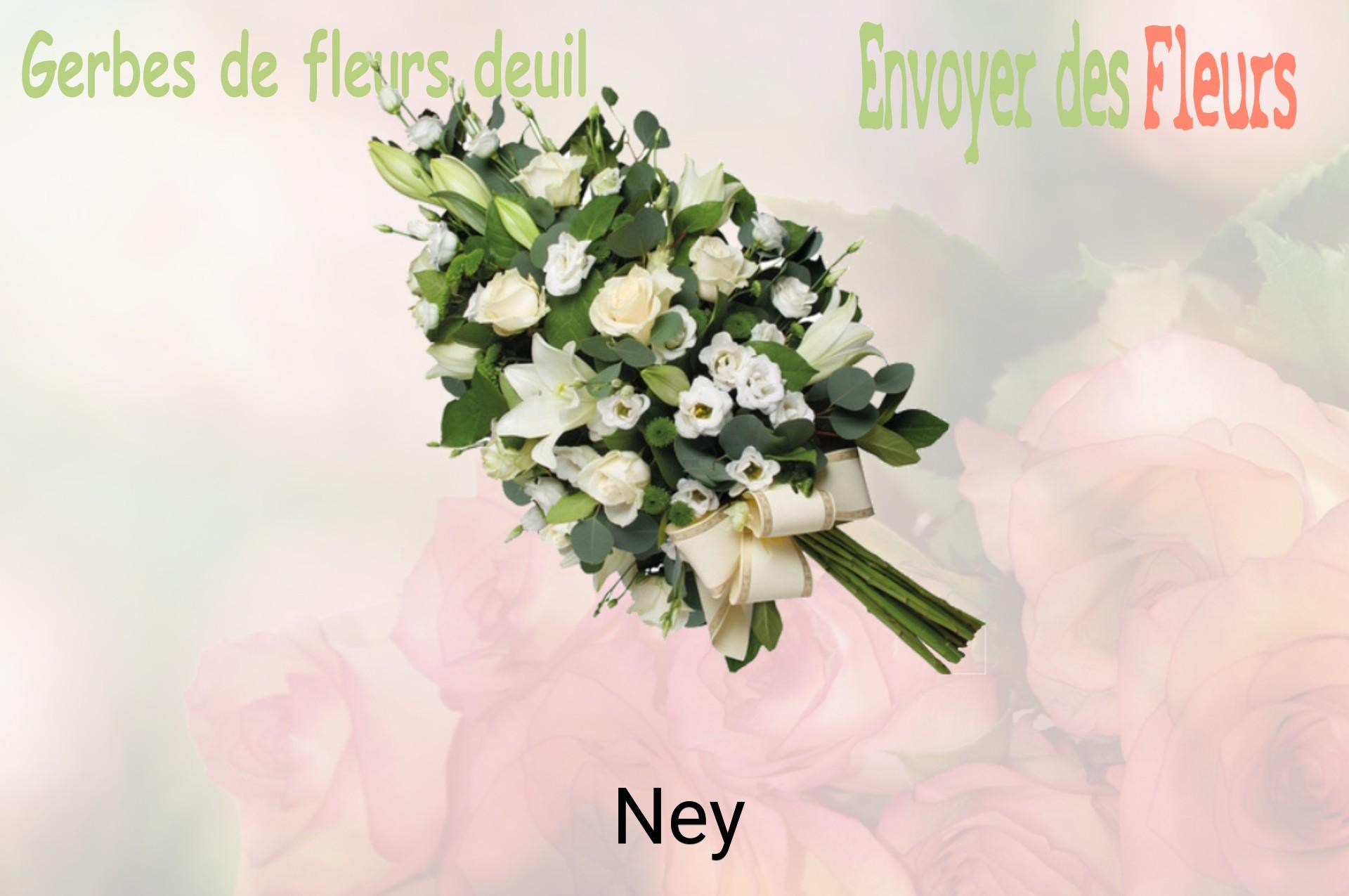 Gerbe de fleurs de deuil livrée à Ney